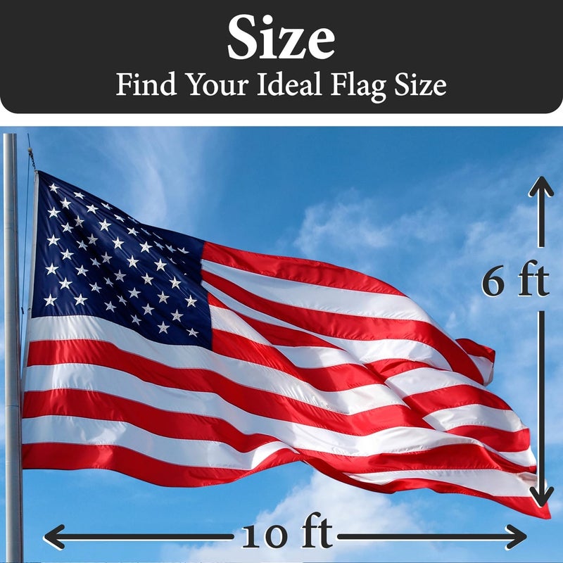 Rushmore Rose USA American Flags for Outside 6X10-100% MADE IN THE USA - Indestructible Heavy Duty Spun Polyester US Flag flags 6X10 outdoor-United States Flags Sewn Stripes and Embroidered Stars - FMAA Certified - Image 2